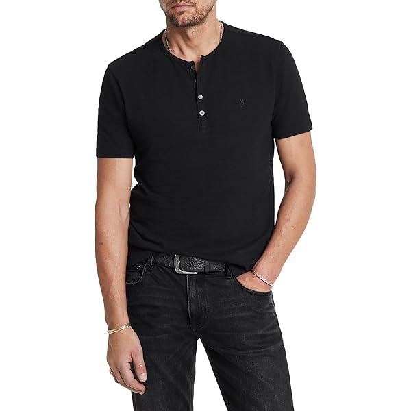 Amazon.com: John Varvatos Jordan Henley Black XS : Clothing, Shoes